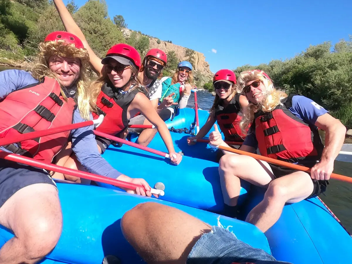 A rafting crew in mullets