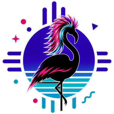 Mullet Party flamingo logo